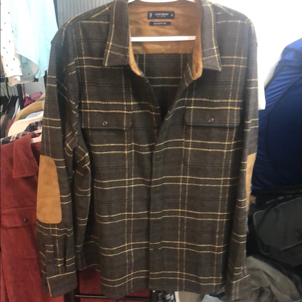 Lucky Brand Classic Fit Heavy Shirt Jacket with Elbow Patches